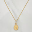 Set Cadena Escalera Plana + Dije Virgen Milagrosa / 2.3gr / 50.5 cm Tres Oros 18K