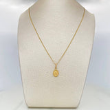 Set Cadena Escalera Plana + Dije Virgen Milagrosa / 2.3gr / 50.5 cm Tres Oros 18K
