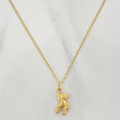 Set Cadena Escalera Plana + Dije Oso / 2.2gr / 50 cm Tres Oros 18K