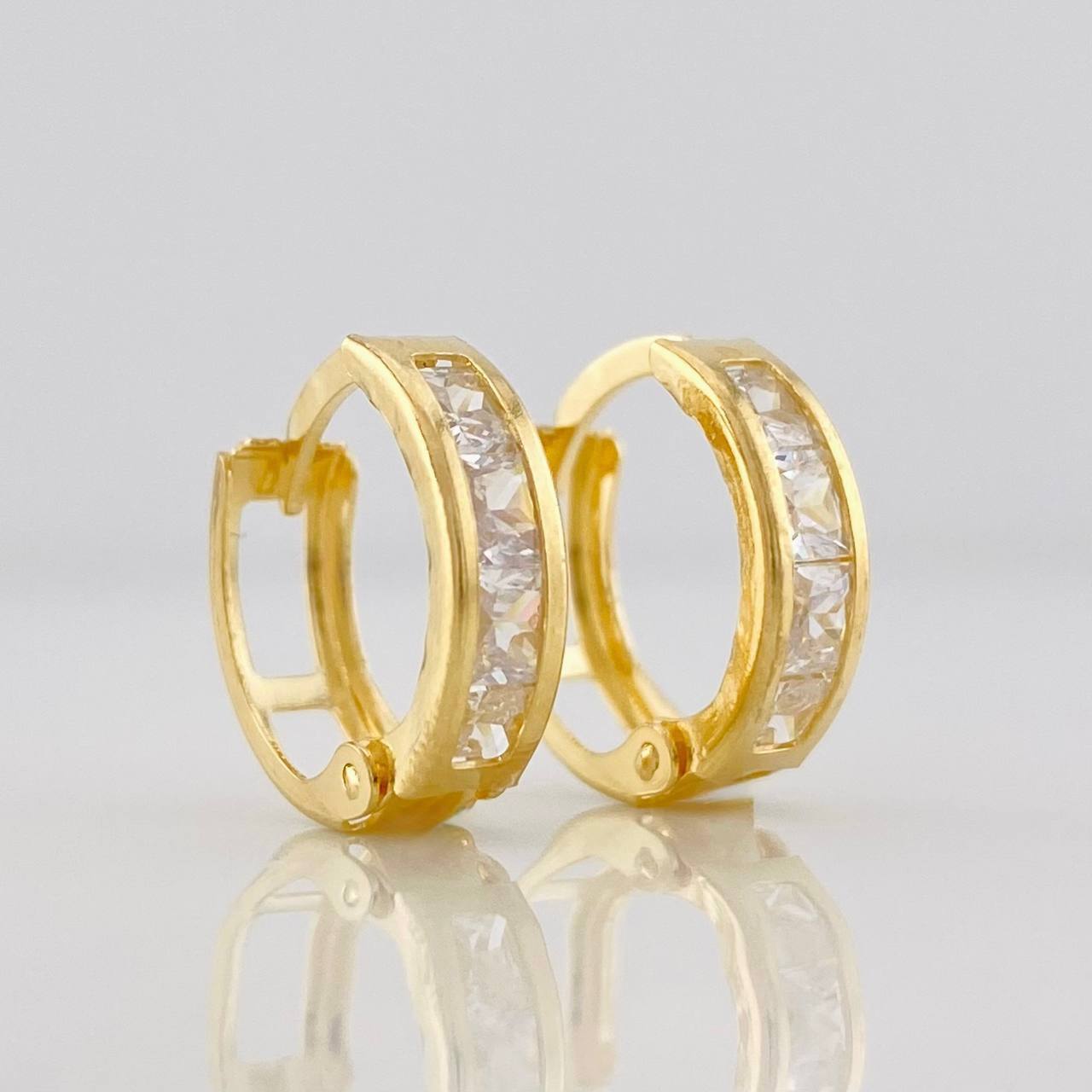 Candongas Carril 1.6g / 1.3cm Oro Amarillo 18K