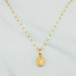 Set Cadena Flor Espejo + Dije Virgen Guadalupe / 1.3gr / 45 cm Oro Amarillo 18K