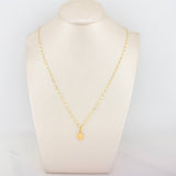 Set Cadena Flor Espejo + Dije Virgen Guadalupe / 1.3gr / 45 cm Oro Amarillo 18K
