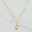 Set Cadena Flor Espejo + Dije Oso / 1.2gr / 45 cm Oro Amarillo 18K