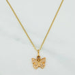 Set Cadena Escalera + Dije Mariposa / 2.95gr / 50 cm Oro Amarillo 18K