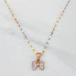 Set Cadena Flor Espejo + Dije Moño / 1.65gr / 45 cm Tres Oros 18K