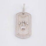 Dije Placa Corona 6.5g / 3.6cm Oro Blanco 18K