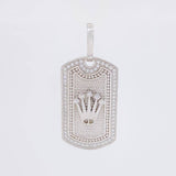 Dije Placa Corona 6.5g / 3.6cm Oro Blanco 18K