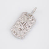 Dije Placa Corona 6.5g / 3.6cm Oro Blanco 18K