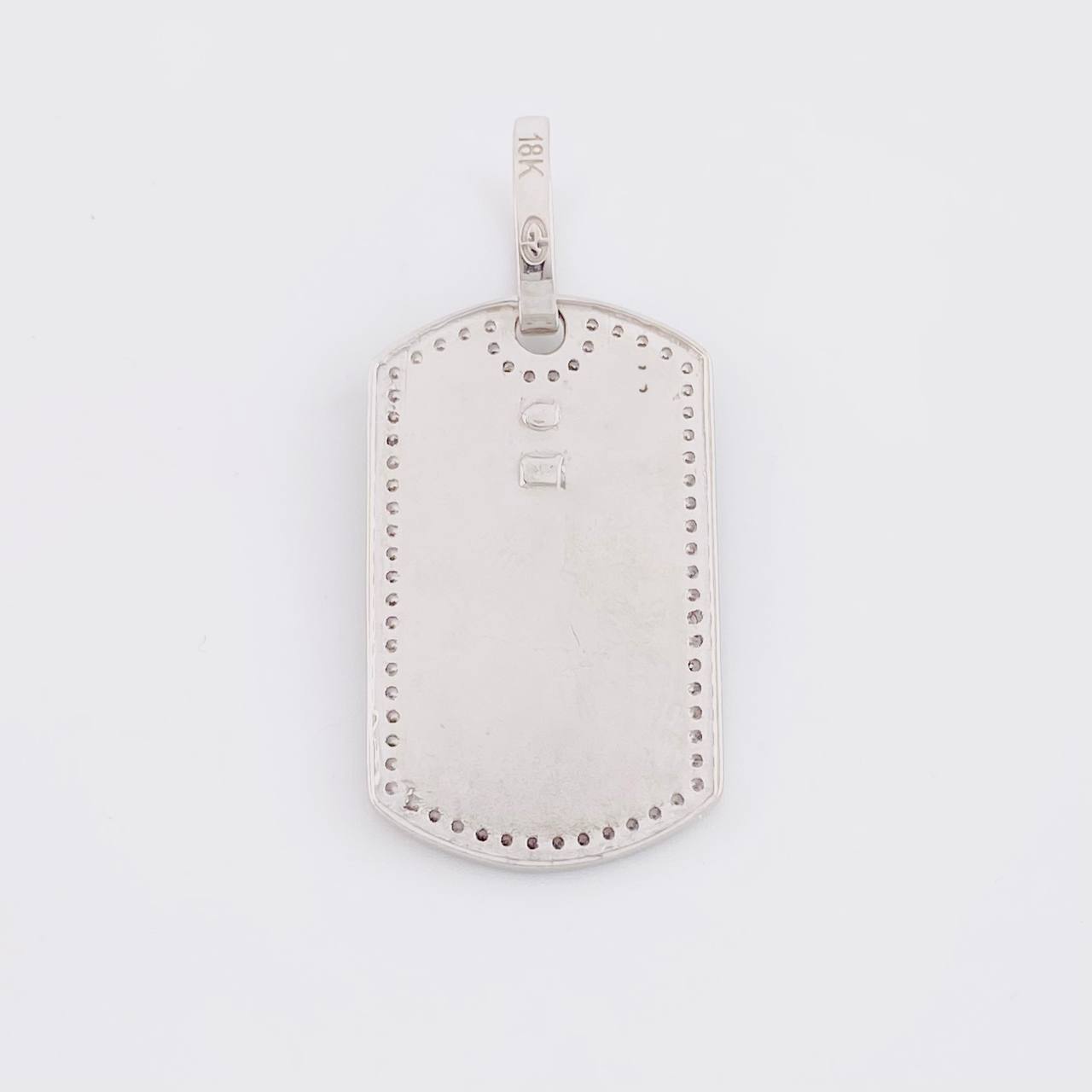 Dije Placa Corona 6.5g / 3.6cm Oro Blanco 18K
