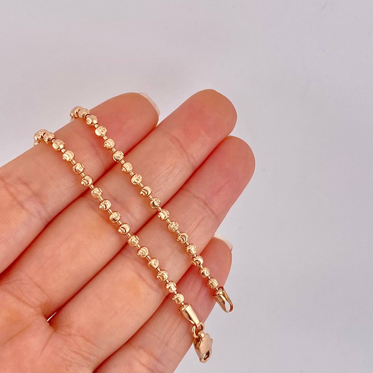 Cadena Militar Media Luna 13.75g / 50cm / 2.9mm Oro Rosa 18K