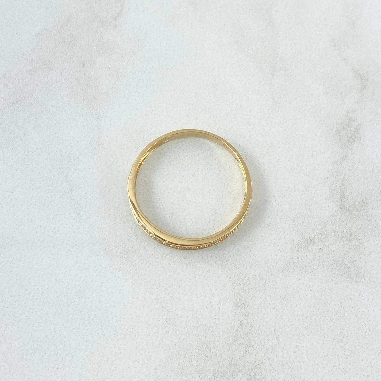 Anillo Media Churumbela 1.85gr / T8 3/4 / Circones Blancos Oro Amarillo 18K ©