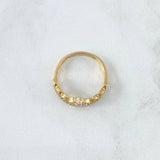 Anillo Corona Corazón 15s 2.5gr / T6 1/4 / Circones Blancos Azul Celeste Oro Amarillo 18K ©