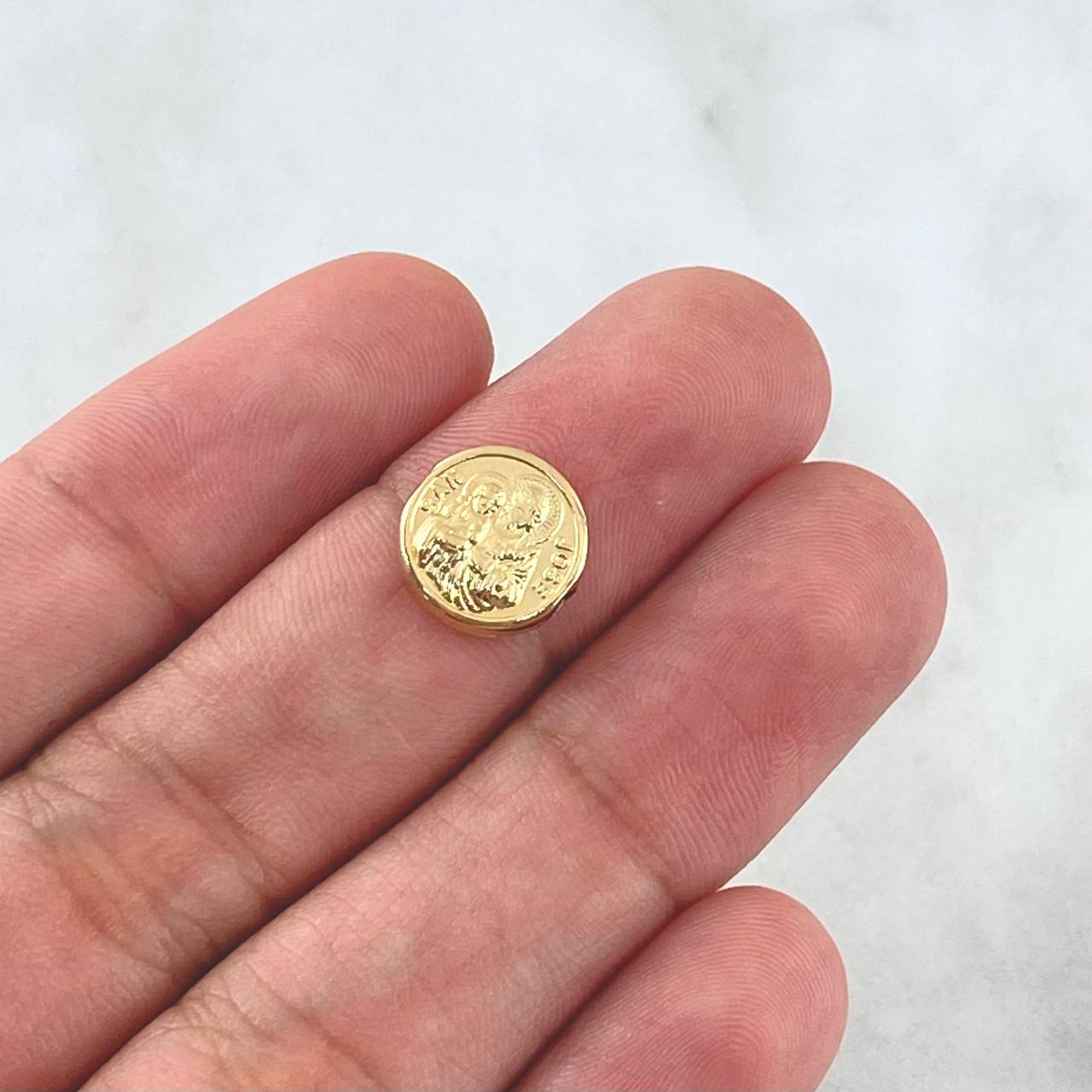 Herraje San Jose 0.55gr / 1.2cm / Tambor Oro Amarillo 18K