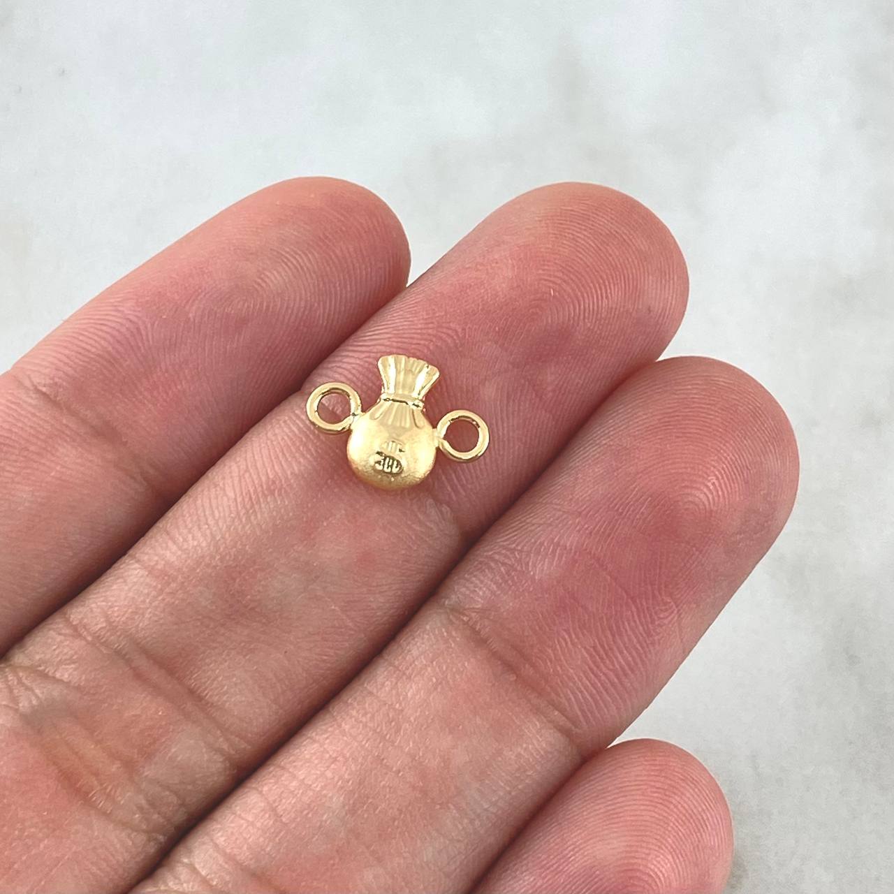Herraje Bolsa De Dinero 0.3gr / 1.1cm / 8mm Mate Oro Amarillo 18K ©
