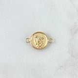 Herraje San Miguel Arcangel 0.75gr / 1cm / Circulo Texturizado Oro Amarillo 18K