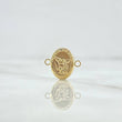 Herraje San Miguel Arcangel 0.65gr / 1.2cm / Ovalo Mate Troquelado Oro Amarillo 18K