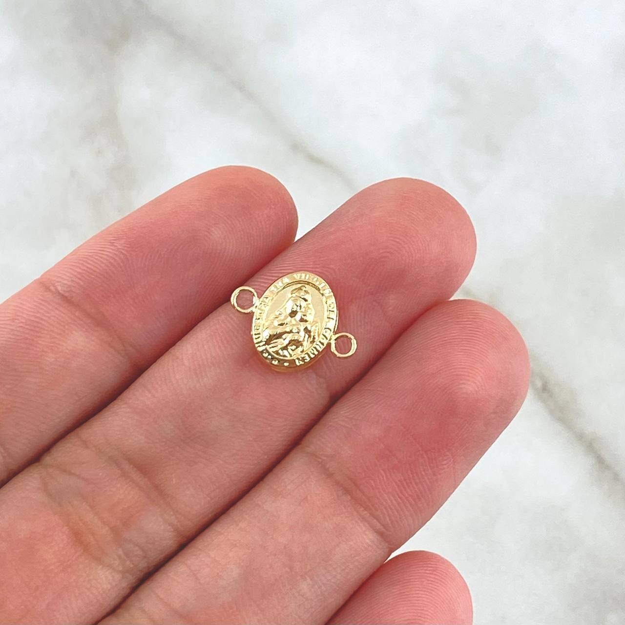 Herraje Virgen del Carmen 0.45gr / 1cm-1.4cm / Troquelado Oro Amarillo 18K *