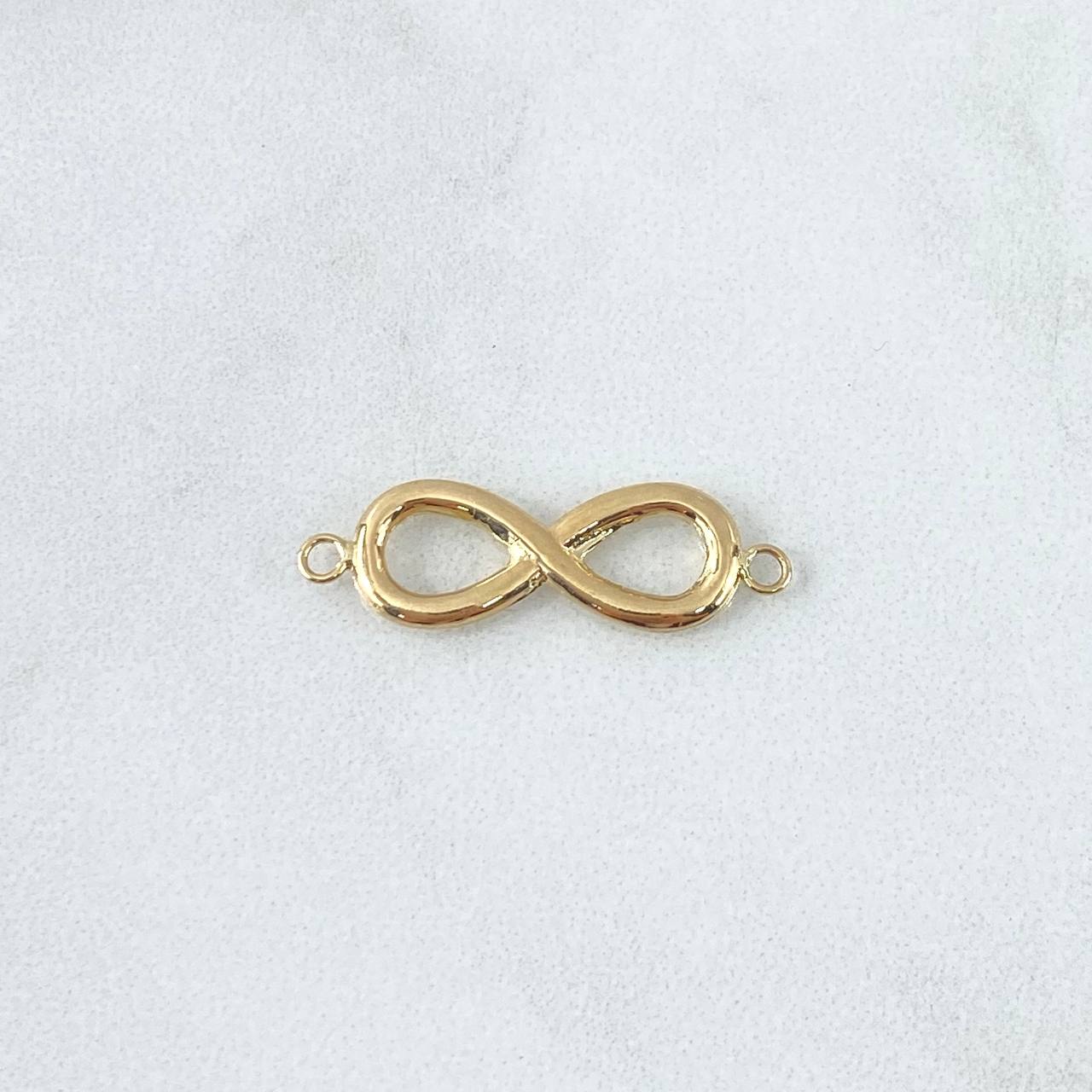 Herraje Infinito Silueta 0.7gr / 2.6cm / Liso Oro Amarillo 18K