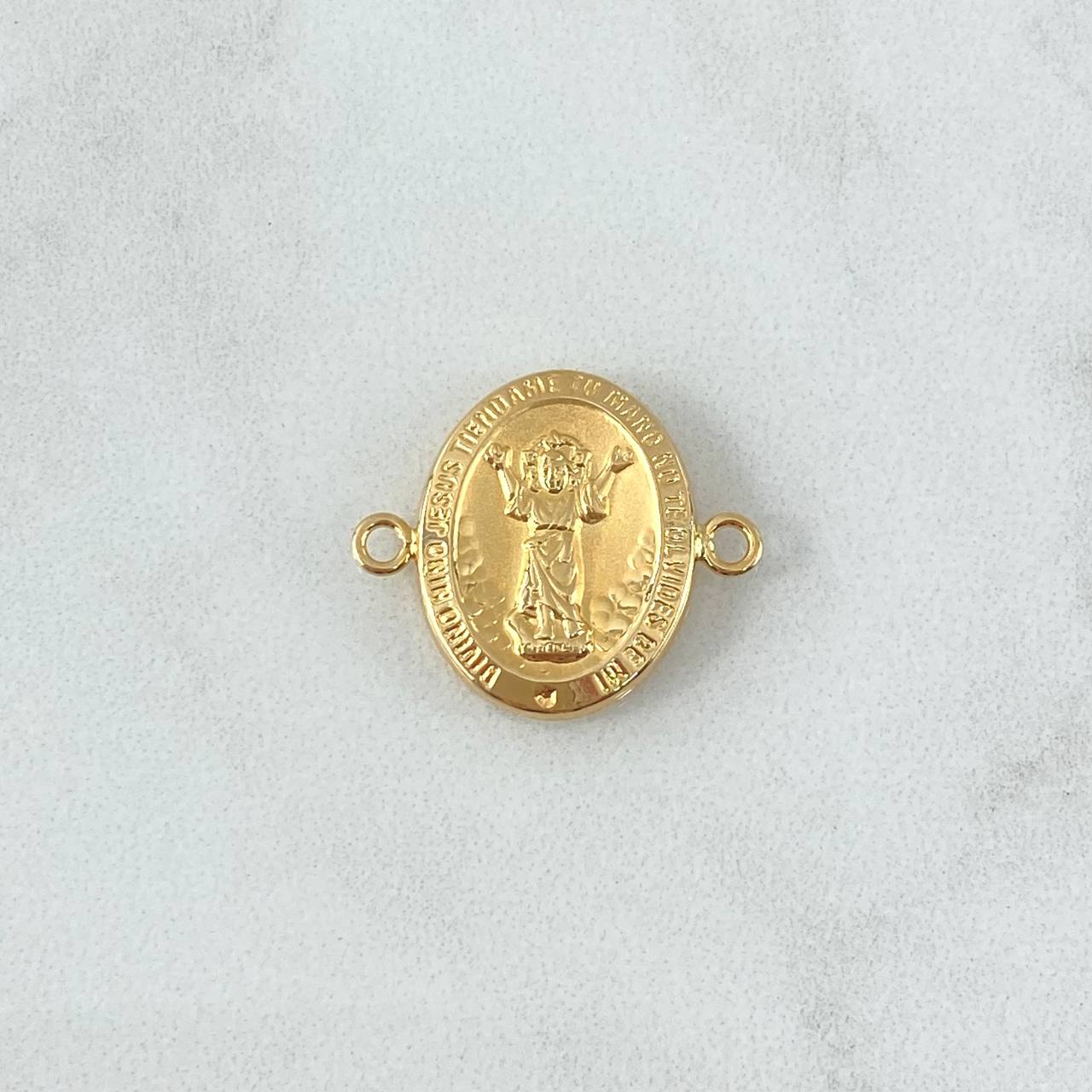 Herraje Divino Niño 1.15gr / 2cm / Ovalo Troquelado Oro Amarillo 18K