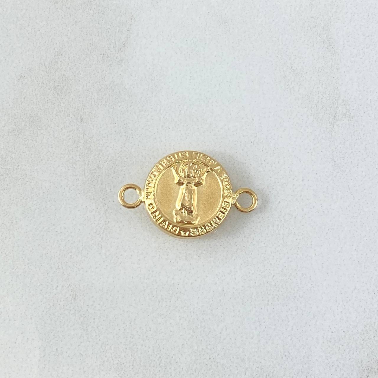Herraje Divino Niño 0.8gr / 2cm / Mate Troquelado Oro Amarillo 18K