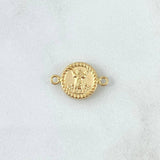 Herraje Divino Niño 0.75gr / 1.2cm-2cm / Mate Troquelado Bordeado Oro Amarillo 18K *
