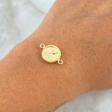 Herraje Divino Niño 0.75gr / 1.2cm-2cm / Mate Troquelado Bordeado Oro Amarillo 18K *