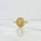 Herraje Divino Niño 0.75gr / 1.9cm / Mate Troquelado Bordeado Oro Amarillo 18K