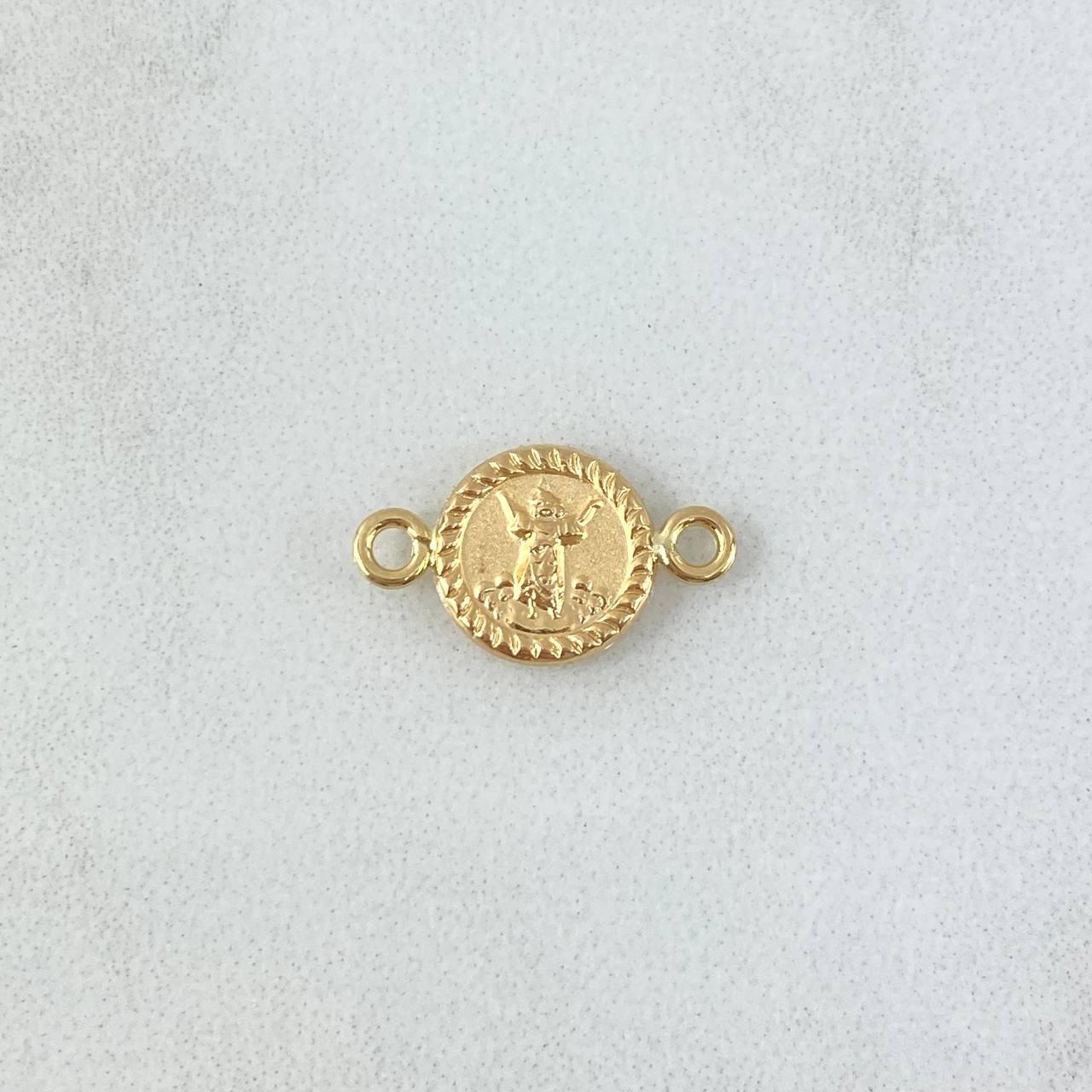 Herraje Divino Niño 0.5gr / 1.6cm / Mate Troquelado Bordeado Oro Amarillo 18K
