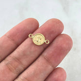 Herraje Divino Niño 0.5gr / 1.6cm / Mate Troquelado Bordeado Oro Amarillo 18K