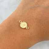 Herraje Divino Niño 0.5gr / 1.6cm / Mate Troquelado Bordeado Oro Amarillo 18K