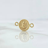 Herraje Divino Niño 0.75gr / 1.2cm-2cm / Mate Troquelado Bordeado Oro Amarillo 18K *