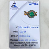 Anillo Ojo Triple Infinito 4.05gr / T5 1/4 / Esmeraldas 1.84 qts Oro Amarillo (Joya) ©