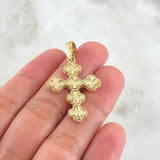 Dije Cruz Trebol 4.55gr / 4.3cm / Oro 18K ©