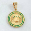 Dije Placa Corona Circular 4.95gr / 3.5cm / Oro 18K ©
