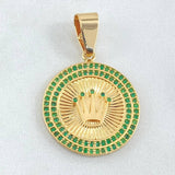 Dije Placa Corona Circular 4.95gr / 3.5cm / Oro 18K ©