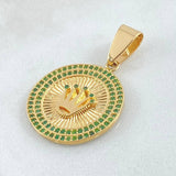 Dije Placa Corona Circular 4.9gr / 3.3cm / Oro 18K