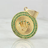 Dije Placa Corona Circular 4.9gr / 3.3cm / Oro 18K
