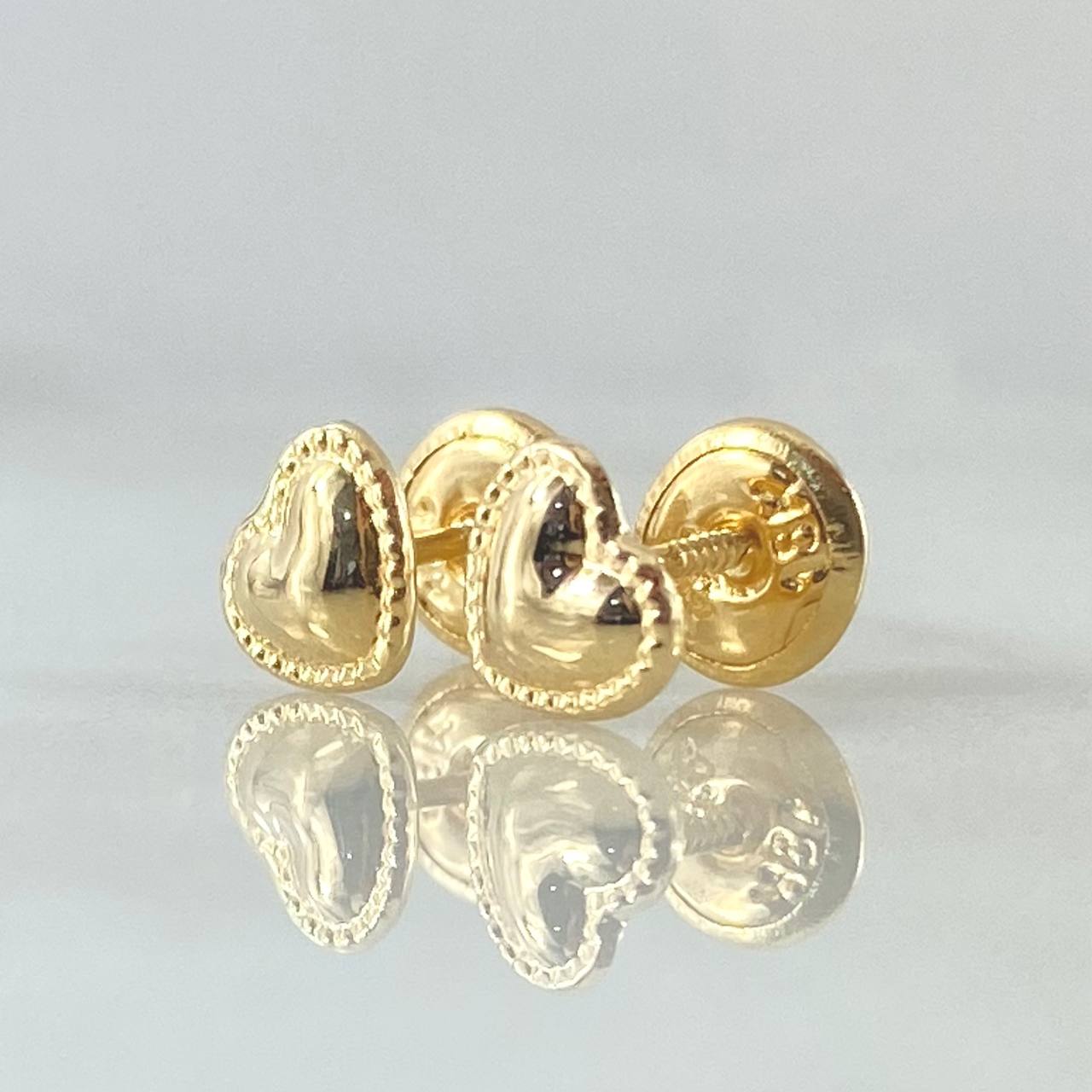 Topos Corazon Bordeado 0.7gr / Oro Amarillo 18K