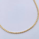 Cadena Militar 5.9gr / 45.1cm / 1.5mm Diamantado Luna Oro Amarillo +3 18K &