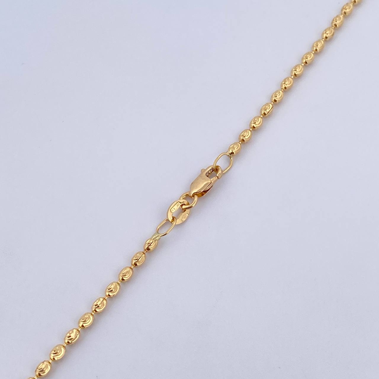 Cadena Militar 5.9gr / 45.1cm / 1.5mm Diamantado Luna Oro Amarillo +3 18K &