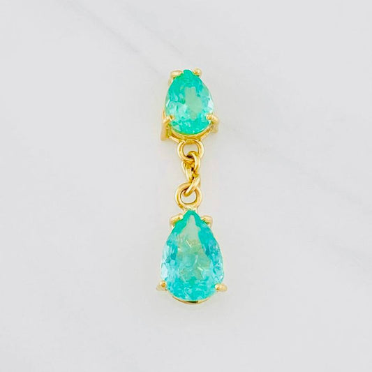 Dije Dúo Lagrimas Esmeraldas 2.19qts 1.55g / 2.6cm Oro Amarillo 18K