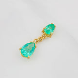 Dije Dúo Lagrimas Esmeraldas 2.19qts 1.55g / 2.6cm Oro Amarillo 18K