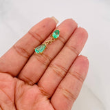 Dije Dúo Lagrimas Esmeraldas 2.19qts 1.55g / 2.6cm Oro Amarillo 18K