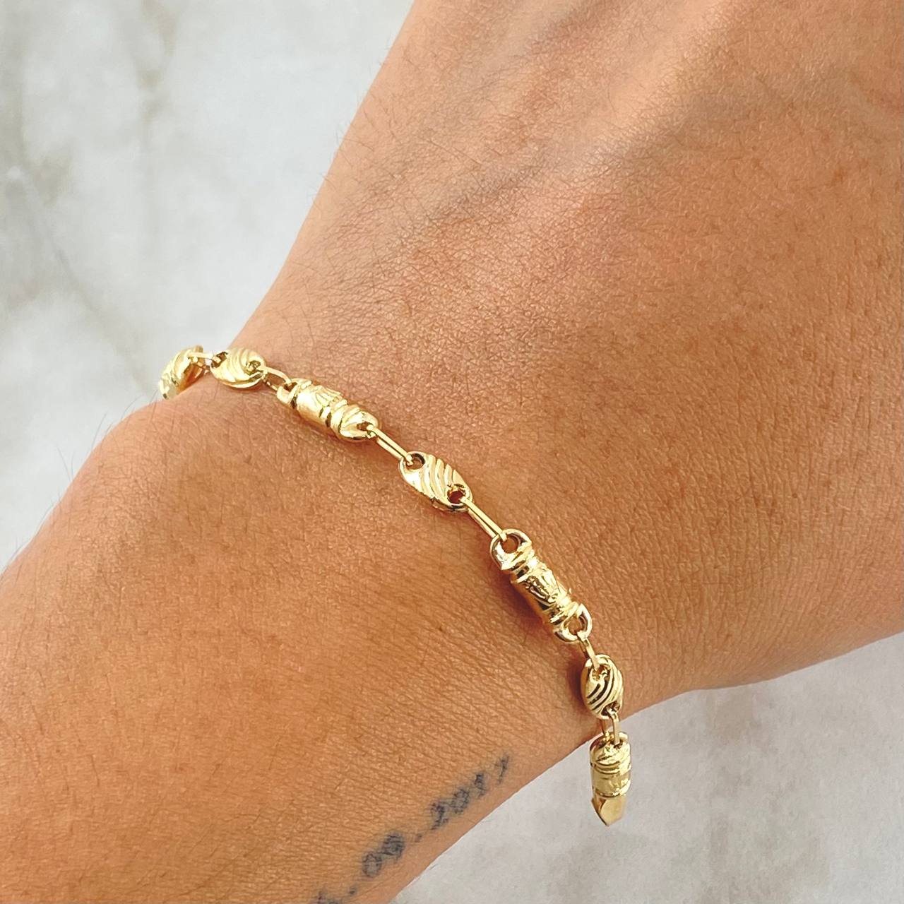 Pulso Rustico RX Combinado 3.8gr / 21cm-Oro Amarillo 18K