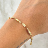 Pulso Rustico Dubai Rayado 3.4gr / 21cm-Oro Amarillo 18K *