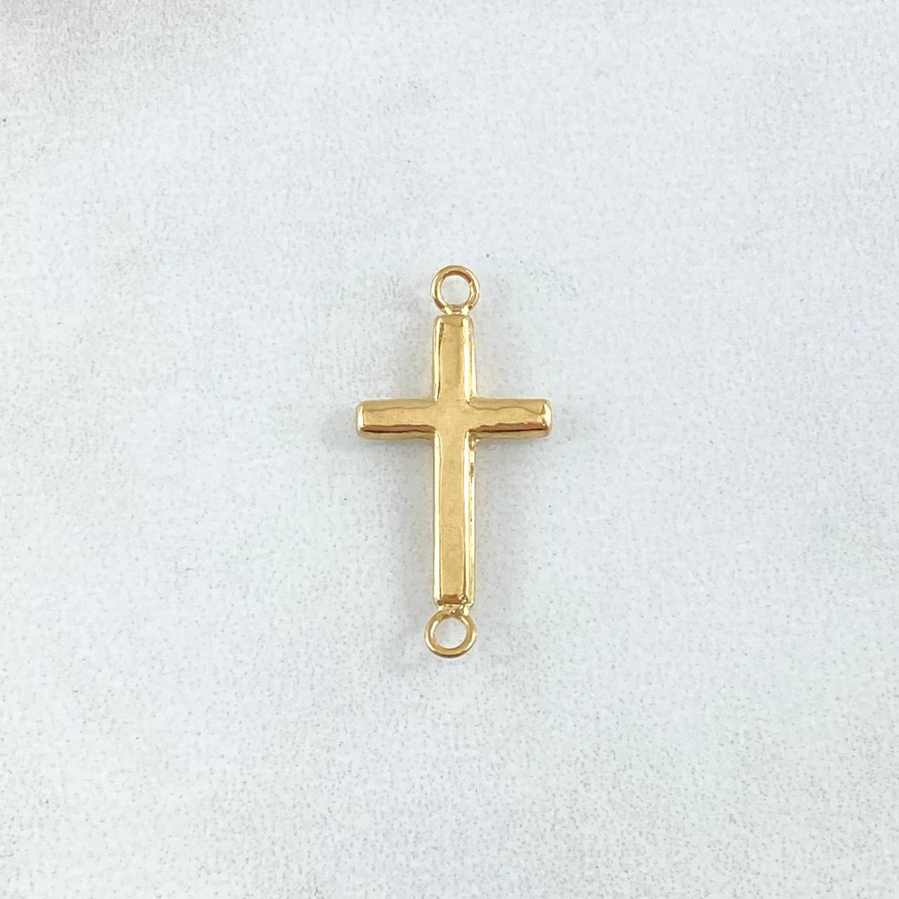 Herraje Cruz 0.4gr / 2.1cm-Lisa Oro Amarillo 18K *