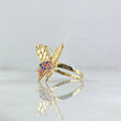 Anillo  Mariposa Papilio  3.65gr / T8 /  Circones Azul Fucsia Naranja Rosa Oro Amarillo 18K