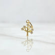 Dije Arbol 0.3gr / 1.4cm / Circones Blancos Oro Amarillo 18K ©
