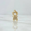 Dije Niña 1.4gr / 2.1cm / Circones Blancos Oro Amarillo 18K ©