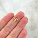 Dije Flor 0.3gr / 1.7cm / Silueta Lisa  Oro Amarillo 18K ©